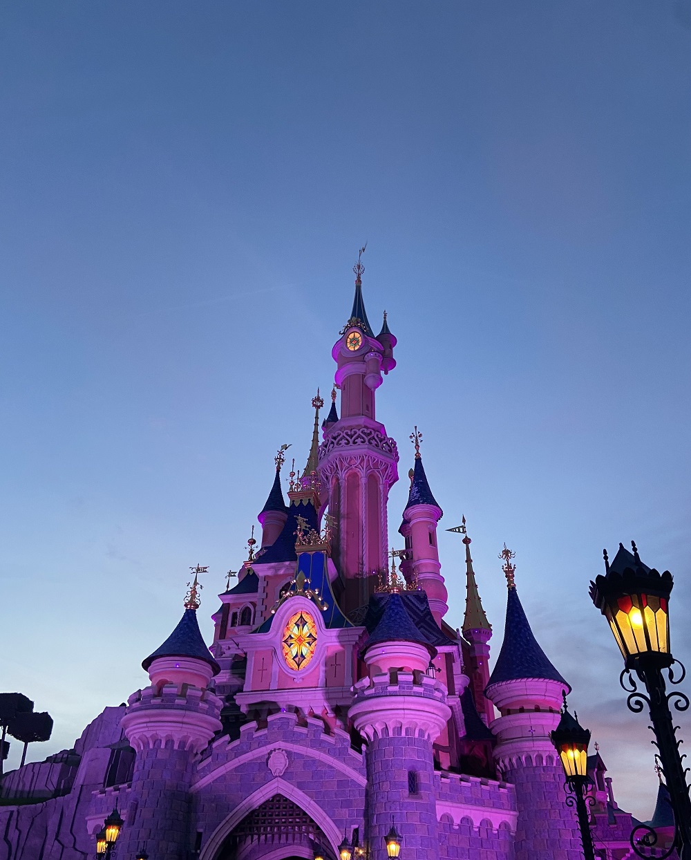 front page castle at night